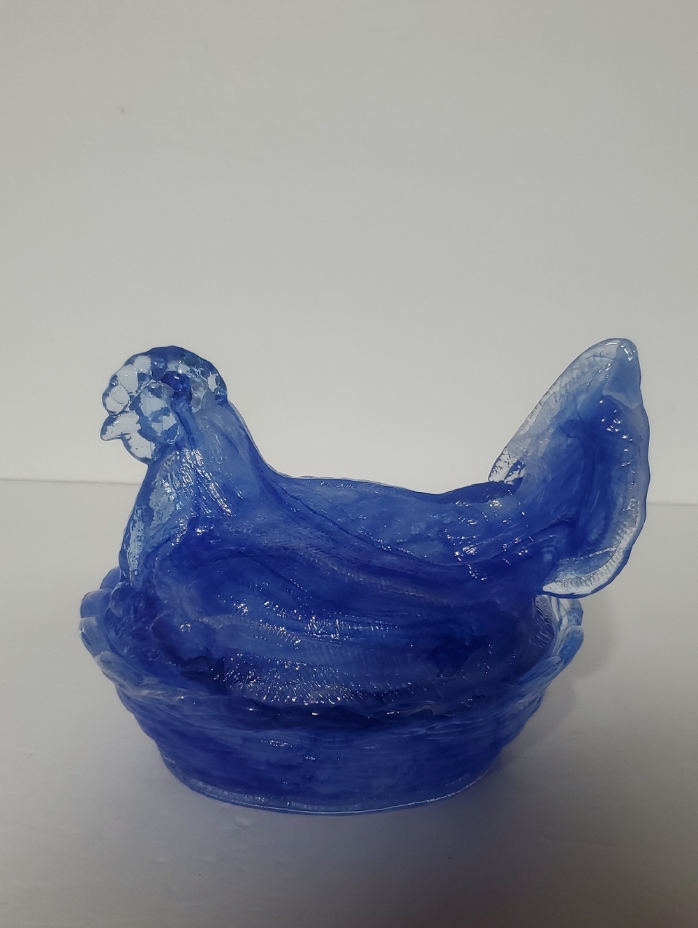 Colbalt Blue Swirl Hen On Nest